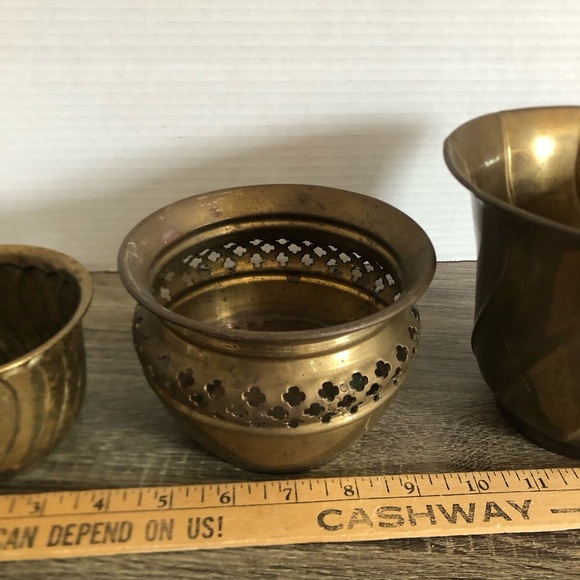 Vtg Solid Brass Indoor Planters - Picture 8 of 16